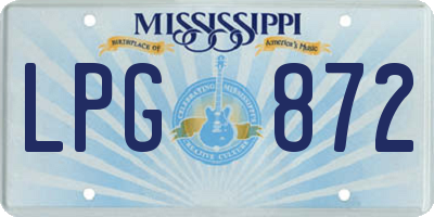 MS license plate LPG872
