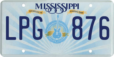MS license plate LPG876