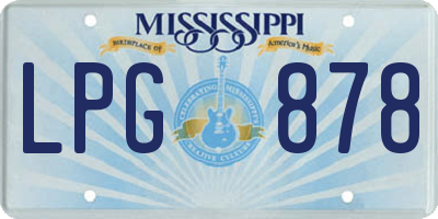 MS license plate LPG878