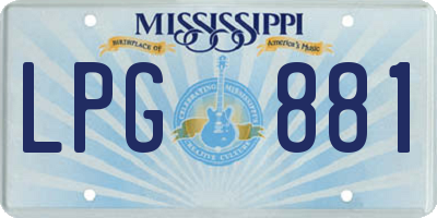 MS license plate LPG881