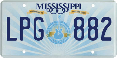 MS license plate LPG882