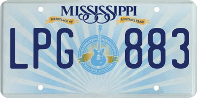 MS license plate LPG883