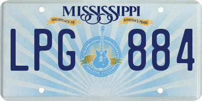 MS license plate LPG884
