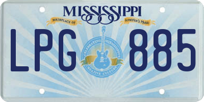 MS license plate LPG885