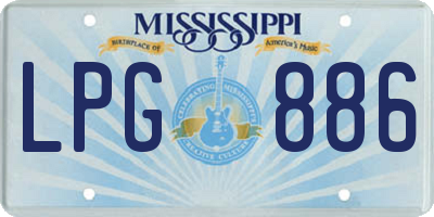 MS license plate LPG886