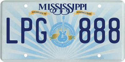 MS license plate LPG888