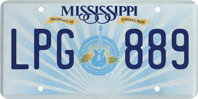 MS license plate LPG889