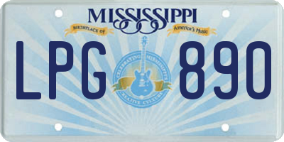 MS license plate LPG890