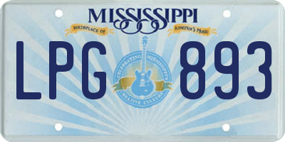 MS license plate LPG893