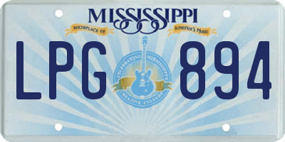 MS license plate LPG894