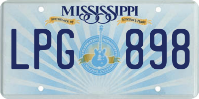 MS license plate LPG898