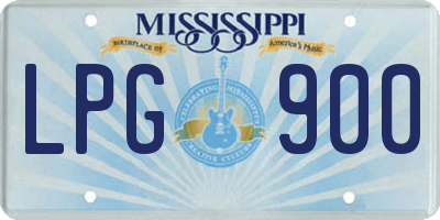 MS license plate LPG900