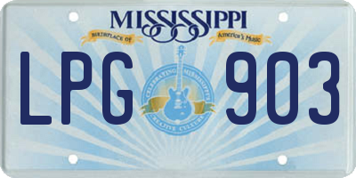 MS license plate LPG903