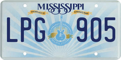 MS license plate LPG905