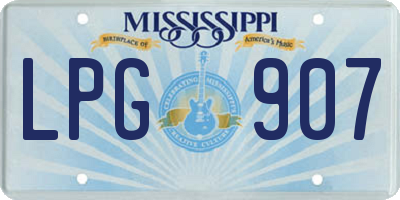 MS license plate LPG907