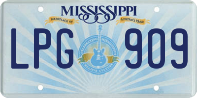 MS license plate LPG909