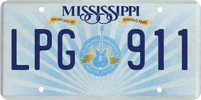 MS license plate LPG911