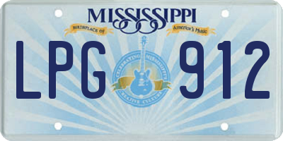 MS license plate LPG912