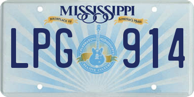 MS license plate LPG914