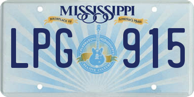 MS license plate LPG915