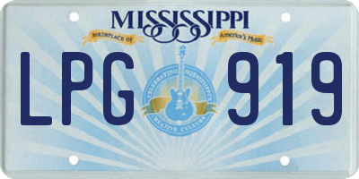 MS license plate LPG919