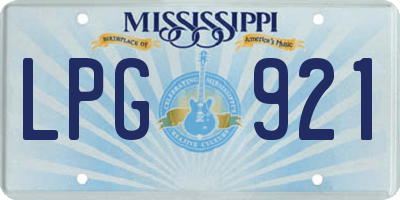MS license plate LPG921
