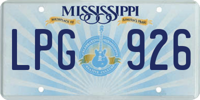 MS license plate LPG926