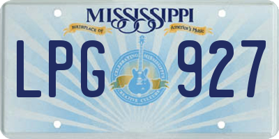 MS license plate LPG927