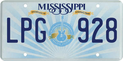MS license plate LPG928
