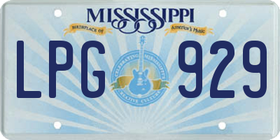 MS license plate LPG929