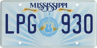 MS license plate LPG930