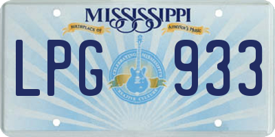 MS license plate LPG933