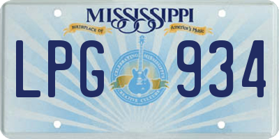 MS license plate LPG934