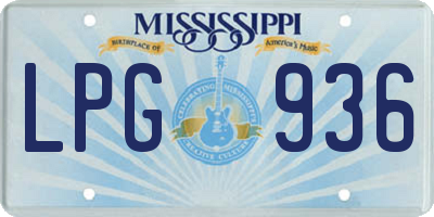 MS license plate LPG936