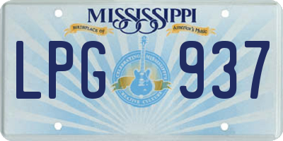 MS license plate LPG937
