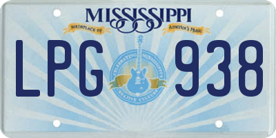 MS license plate LPG938