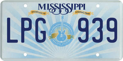 MS license plate LPG939