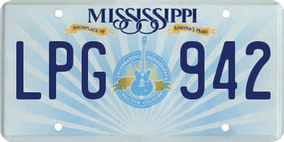 MS license plate LPG942