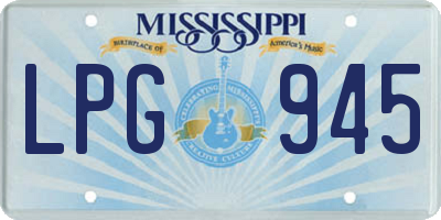 MS license plate LPG945