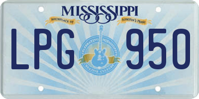 MS license plate LPG950