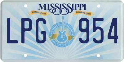 MS license plate LPG954