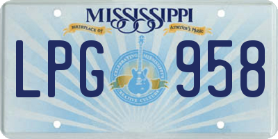 MS license plate LPG958