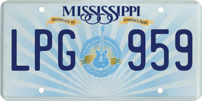 MS license plate LPG959