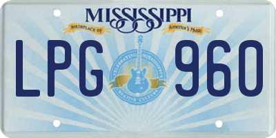 MS license plate LPG960