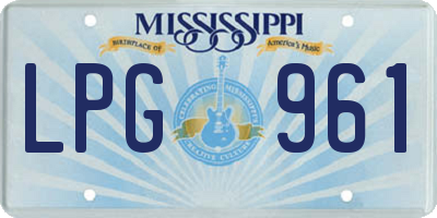 MS license plate LPG961