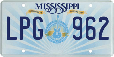 MS license plate LPG962