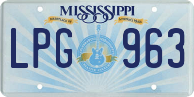 MS license plate LPG963