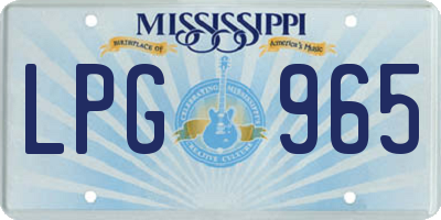 MS license plate LPG965