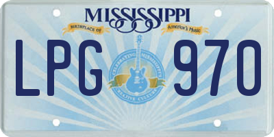 MS license plate LPG970