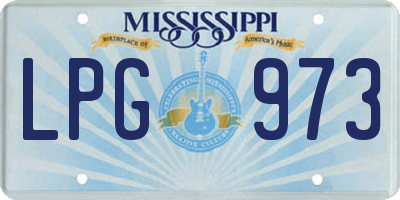 MS license plate LPG973